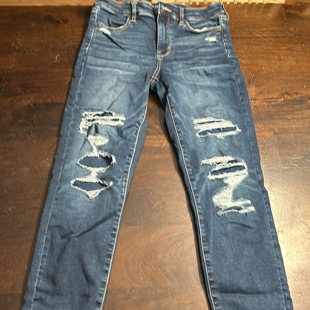 American Eagle ripped jeans with patches underneath, worn a handful of times